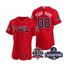 Men's Atlanta Braves Red ACTIVE PLAYER Custom 2021 World Series Champions With 150th Anniversary Stitched Jersey