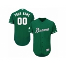 Men's Majestic Atlanta Braves Customized Green Celtic Flexbase Authentic Collection MLB Jersey