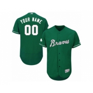 Men's Majestic Atlanta Braves Customized Green Celtic Flexbase Authentic Collection MLB Jersey