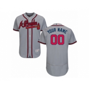 Men's Majestic Atlanta Braves Customized Grey Flexbase Authentic Collection MLB Jersey