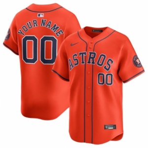 Men  Houston Astros Active Player Custom Orange 2024 Alternate Limited Stitched Baseball Jersey
