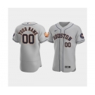 Men's Houston Astros Active Player Custom Gray 60th Anniversary Flex Base Stitched Baseball Jersey