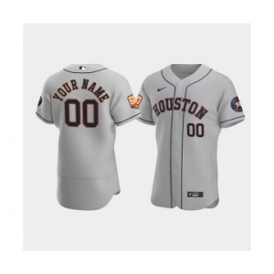 Men's Houston Astros Active Player Custom Gray 60th Anniversary Flex Base Stitched Baseball Jersey