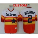 Men's Houston Astros Custom Orange Rainbow Cooperstown Stitched MLB Cool Base Nike Jersey