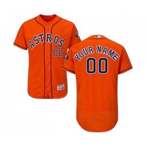 Men's Houston Astros Customized Alternate Orange Flex Base Custom Baseball Baseball Jersey