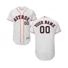 Men's Houston Astros Customized Home White Flex Base Custom Baseball Baseball Jersey