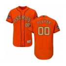 Men's Houston Astros Customized Orange FlexBase 2018 Gold Program Stitched Baseball Jersey