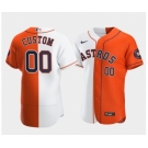 Men's Houston Astros Customized Orange and White Split Stitched MLB Jersey