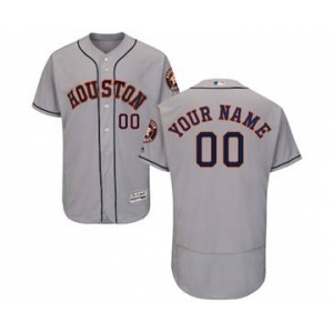 Men's Houston Astros Customized Road Gray Flex Base Custom Baseball Baseball Jersey