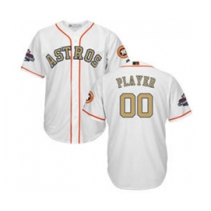 Men's Houston Astros Customized White 2018 Gold Program Cool Base Stitched Baseball Jersey