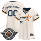 Women's Houston Astros Active Player Custom Cream 2025 City Connect Limited Stitched Baseball Jersey