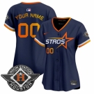 Women's Houston Astros Active Player Custom Navy 2025 City Connect Limited Stitched Baseball Jersey