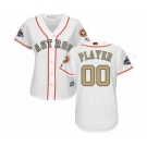 Women's Houston Astros Customized White 2018 Gold Program Cool Base Stitched Baseball jersey