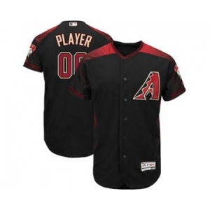 Men's Arizona Diamondbacks Customized Black Crimson Alternate Flex Base Custom Baseball Baseball Jersey