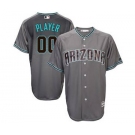 Men's Arizona Diamondbacks Customized Gray Teal 2017 Cool Base Custom Baseball Baseball Jersey