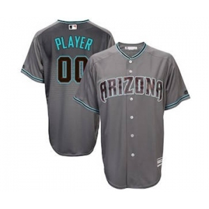 Men's Arizona Diamondbacks Customized Gray Teal 2017 Cool Base Custom Baseball Baseball Jersey