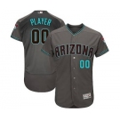 Men's Arizona Diamondbacks Customized Gray Teal 2017 Flex Base Custom Baseball Baseball Jersey