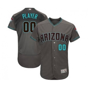 Men's Arizona Diamondbacks Customized Gray Teal 2017 Flex Base Custom Baseball Baseball Jersey