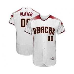 Men's Arizona Diamondbacks Customized White Crimson Home Flex Base Custom Baseball Baseball Jersey