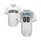 Men's Arizona Diamondbacks Customized White Teal Cool Base Custom Baseball Baseball Jersey