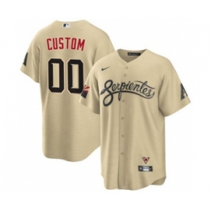 Men's Arizona Diamondbacks Gold ACTIVE PLAYER Custom 2021 City Connect Cool Base Stitched Baseball Jersey