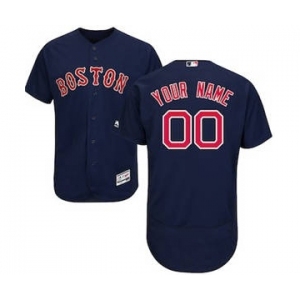 Men's Boston Red Sox Customized Alternate Navy Flex Base Custom Baseball Baseball Jersey