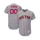 Men's Boston Red Sox Customized Road Gray Flex Base Custom Baseball Baseball Jersey