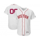 Men's Boston Red Sox Customized White Alternate Flex Base Custom Baseball Baseball Jersey