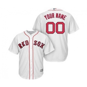 Men's Boston Red Sox Customized White Cool Base Custom Baseball Baseball Jersey