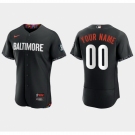 Men  Baltimore Orioles Active Player Custom Black 2023 City Connect Flex Base Stitched Baseball Jersey