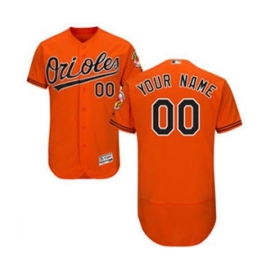 Men's Baltimore Orioles Customized Alternate Orange Flex Base Custom Baseball Baseball Jersey