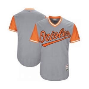 Men's Baltimore Orioles Customized Gray 2017 Little League World Series Players Weekend Jersey