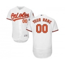 Men's Baltimore Orioles Customized Home White Flex Base Custom Baseball Baseball Jersey