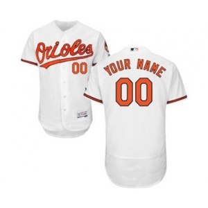 Men's Baltimore Orioles Customized Home White Flex Base Custom Baseball Baseball Jersey