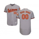 Men's Baltimore Orioles Customized Road Gray Flex Base Custom Baseball Baseball Jersey