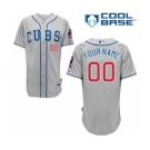 Baseball Chicago Cubs Grey Customized Men Cool Base Jersey