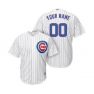 Men's Chicago Cubs Customized White Royal Cool Base Custom Baseball Baseball Jersey