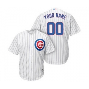 Men's Chicago Cubs Customized White Royal Cool Base Custom Baseball Baseball Jersey