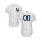 Men's New York Yankees Customized Home White Navy Flex Base Custom Baseball Baseball Jersey