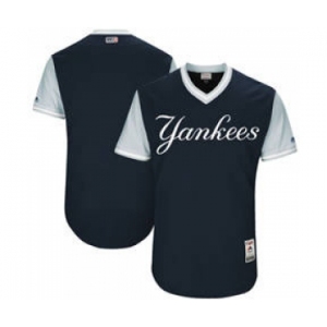 Men's New York Yankees Customized Navy 2017 Little League World Series Players Weekend Jersey