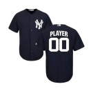 Men's New York Yankees Customized Navy Cool Base Custom Baseball Baseball Jersey