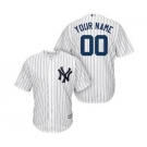 Men's New York Yankees Customized White Navy Home Cool Base Custom Baseball Baseball Jersey