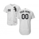 Men's Chicago White Sox Customized Home White Black Flex Base Custom Baseball Baseball Jersey