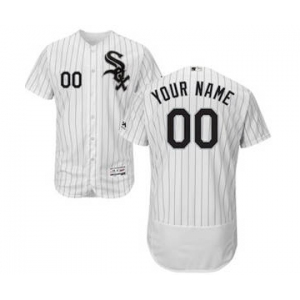 Men's Chicago White Sox Customized Home White Black Flex Base Custom Baseball Baseball Jersey