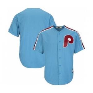 Custom Philadelphia Phillies Light Blue Cooperstown Cool base Jersey