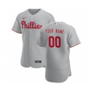 Men's Philadelphia Phillies Custom Gray Road 2020 Authentic Player Baseball Jersey