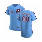 Men's Philadelphia Phillies Custom Light Blue Alternate 2020 Authentic Player Baseball Jersey