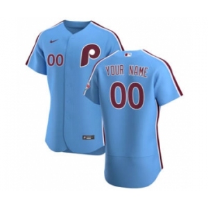 Men's Philadelphia Phillies Custom Light Blue Alternate 2020 Authentic Player Baseball Jersey