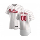 Men's Philadelphia Phillies Custom White Home 2020 Authentic Player Baseball Jersey