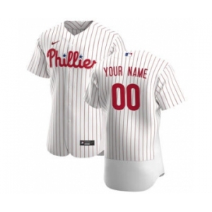 Men's Philadelphia Phillies Custom White Home 2020 Authentic Player Baseball Jersey